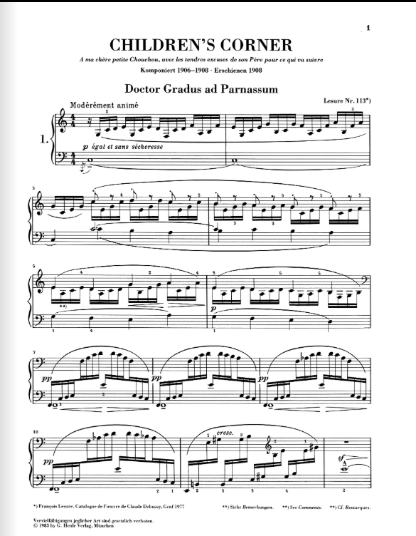 Debussy Children's Corner, Little Suite for Piano