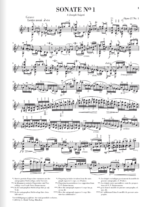 Ysaÿe Six Sonatas op. 27 for Violin solo