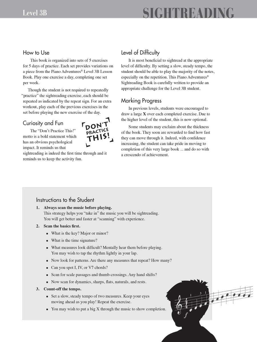 Piano Adventures Sightreading Level 3B