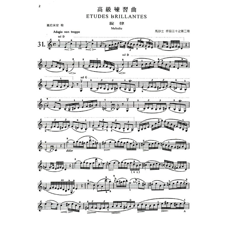 馬沙士 旋律與進階練習曲 作品36 第二冊