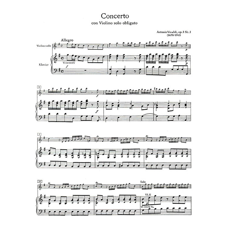 韋瓦第 協奏曲G大調-作品3, Nr 3
