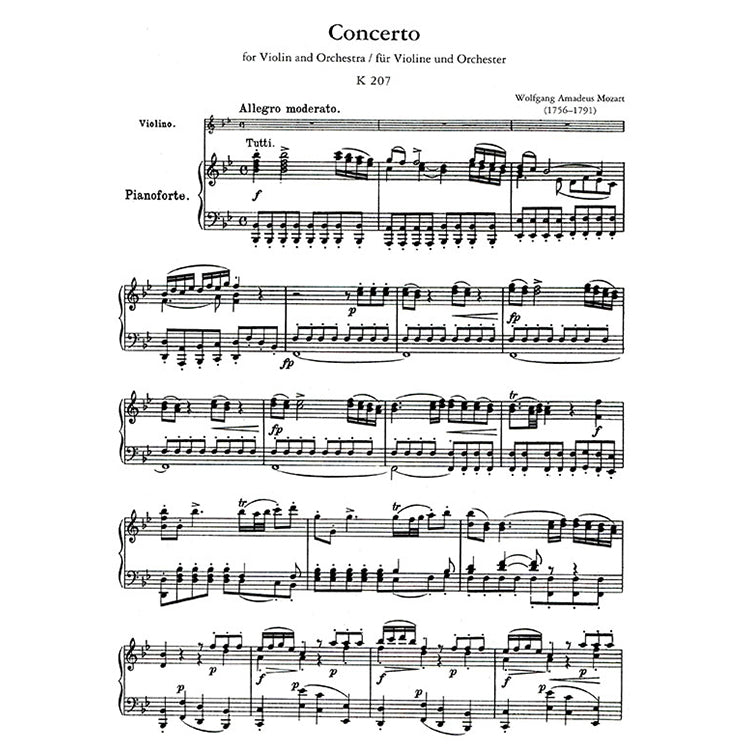 莫札特 第一號協奏曲降B大調 作品207