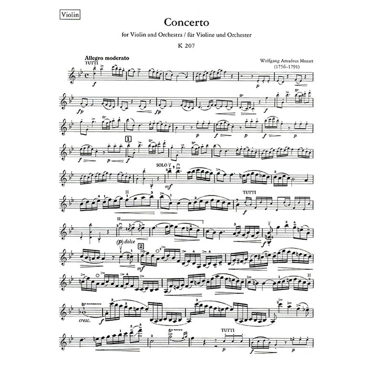 莫札特 第一號協奏曲降B大調 作品207