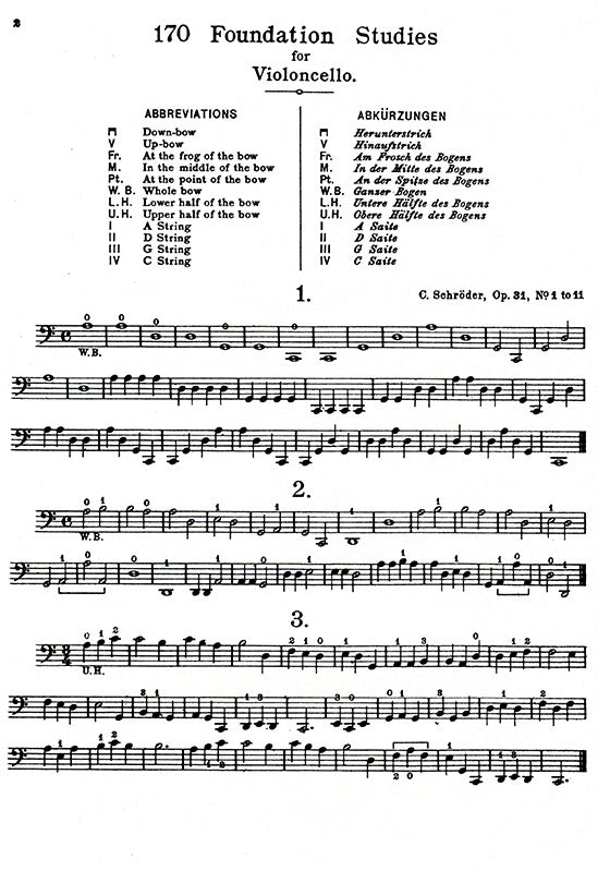 舒羅德 170首大提琴基礎練習曲 1