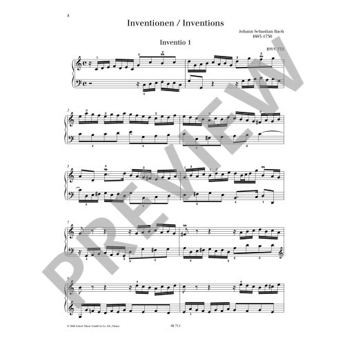 Bach Inventions BWV 772-786