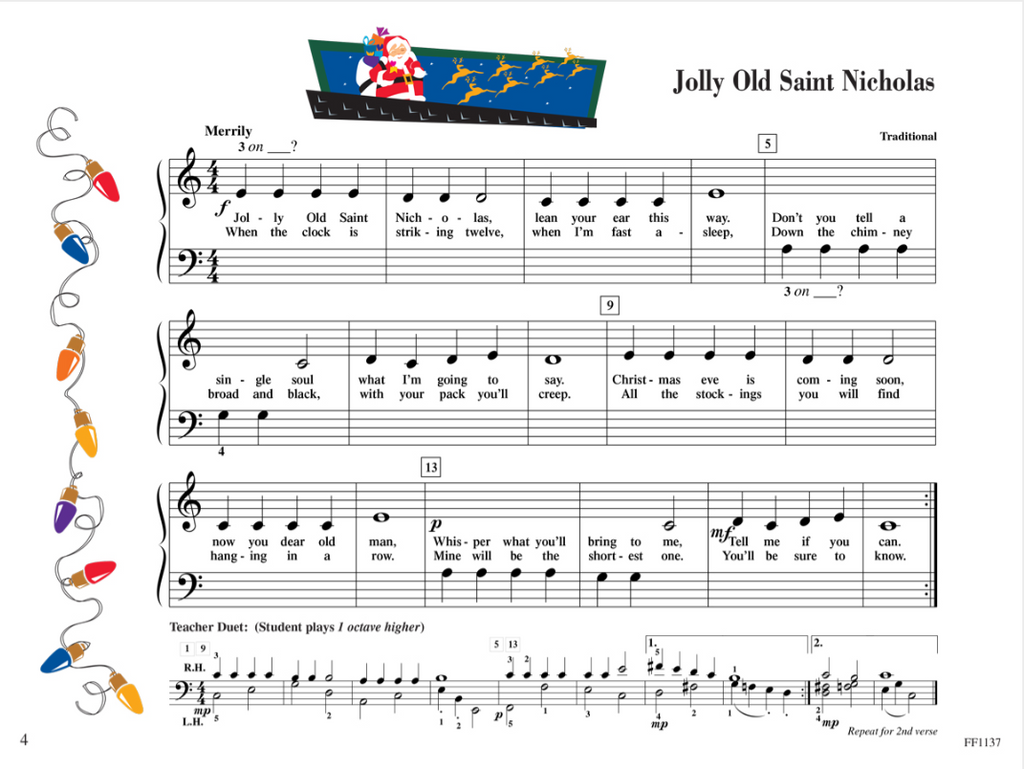 Piano Adventures Christmas Book Primer Level