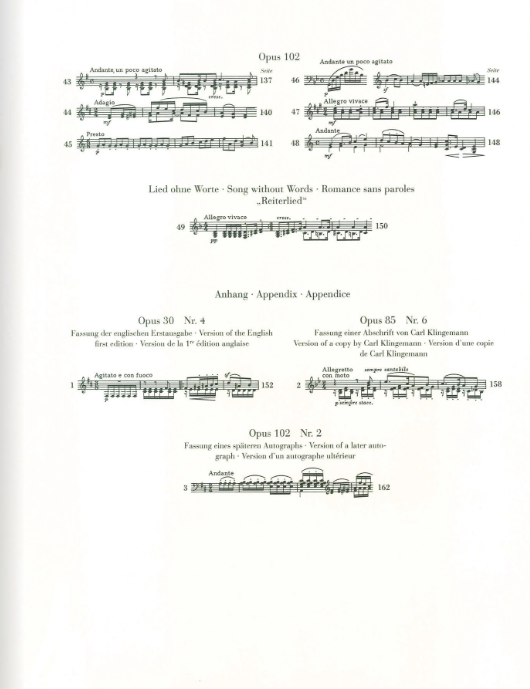 Mendelssohn Bartholdy Piano works, Volume III - Songs without Words