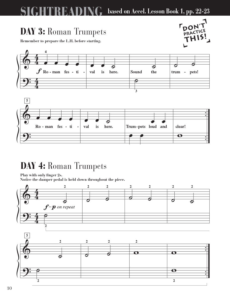 Accelerated Piano Adventures Sightreading Book 1