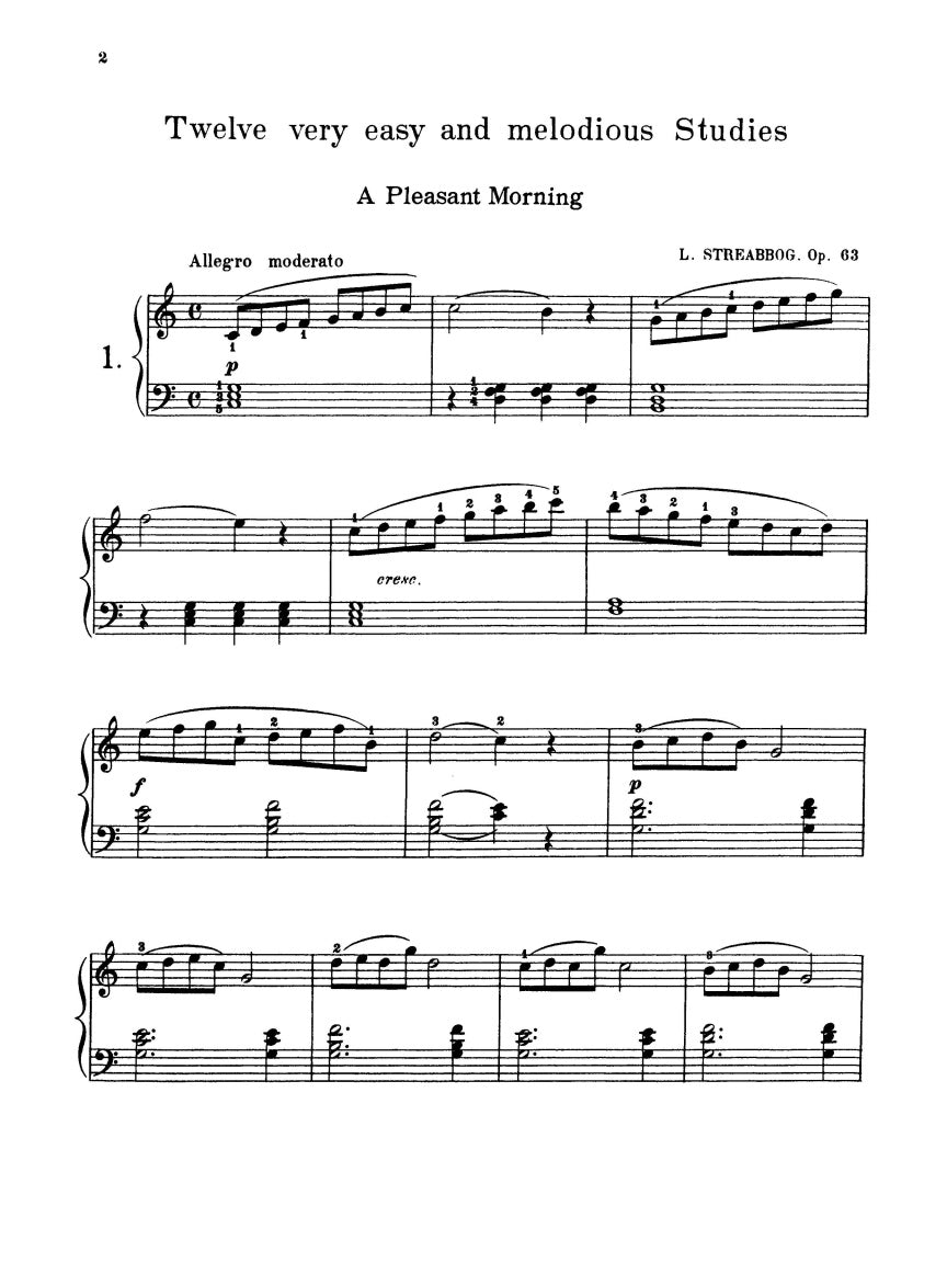 12 Very Easy and Melodious Studies, Op. 63