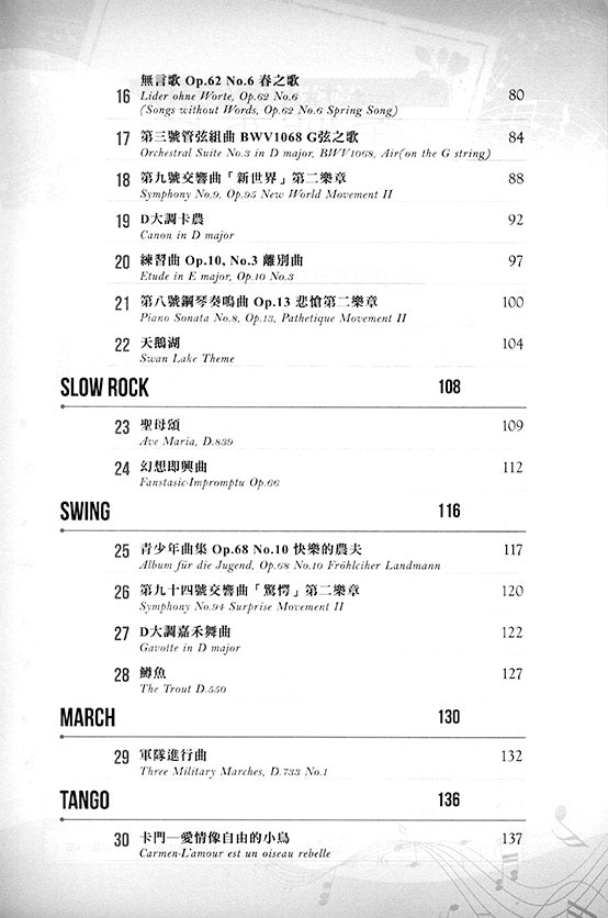 從古典名曲學流行鋼琴彈奏技巧