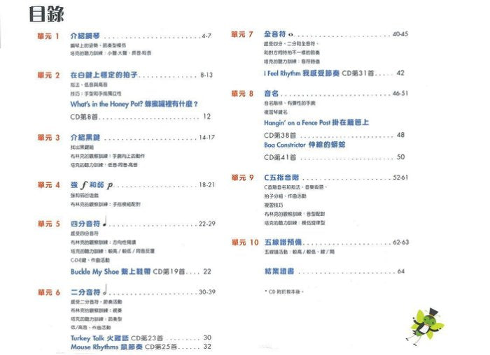 芬貝爾基礎鋼琴教材 預備級 習作A