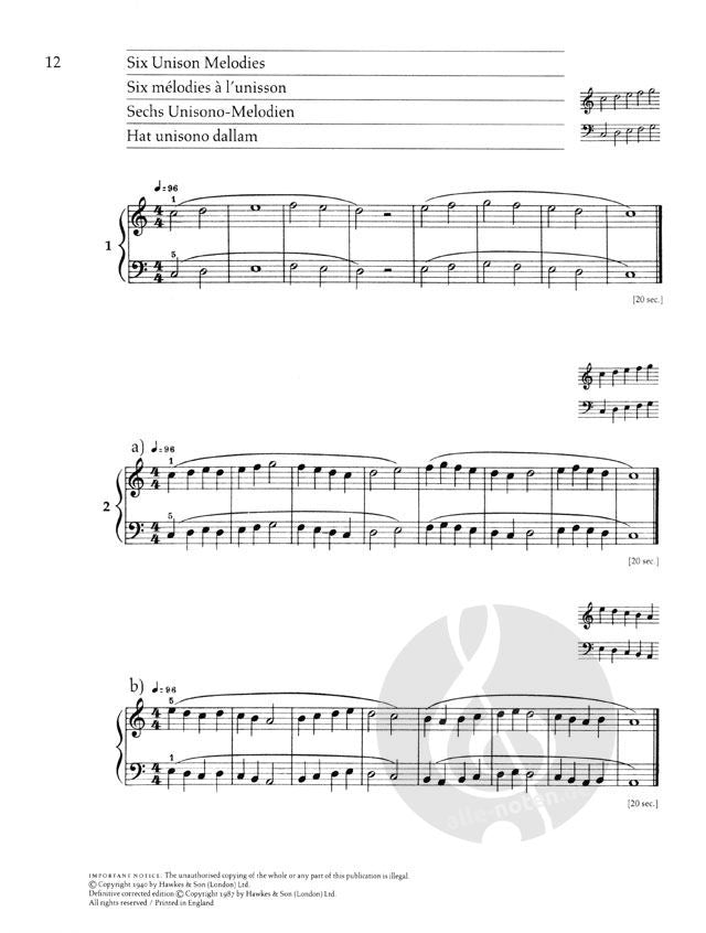 Béla Bartók Mikrokosmos Vol. 1 153 Progressive Piano Pieces