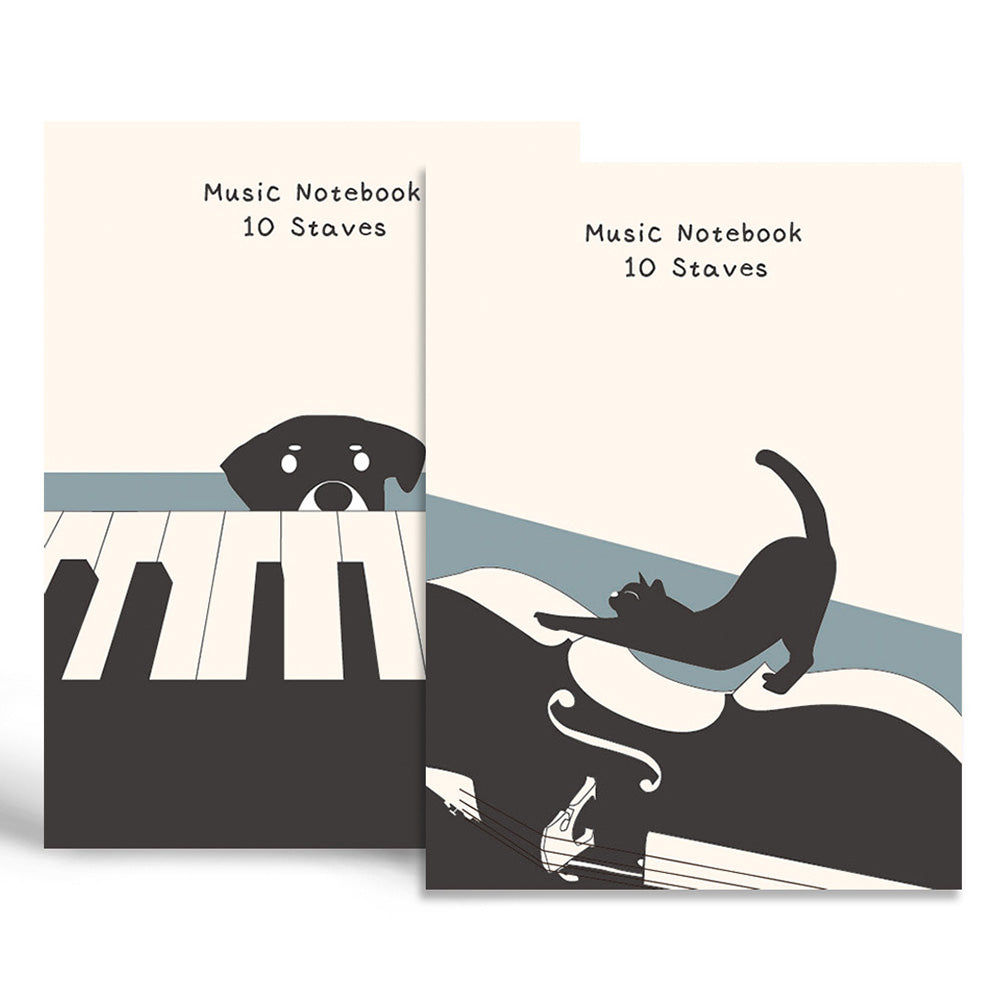 貓狗五線譜筆記本(10行)
