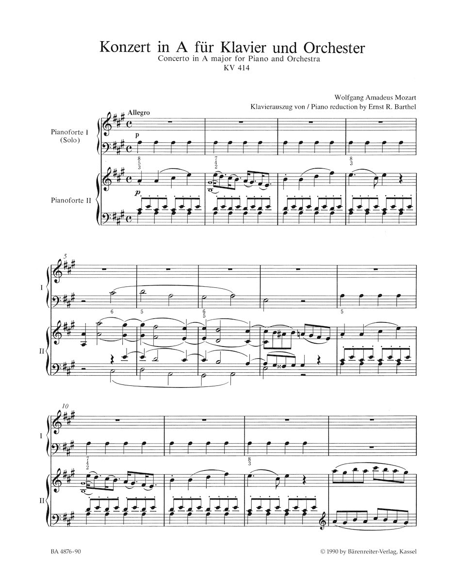 Concerto for Piano and Orchestra no. 12 in A major K. 414