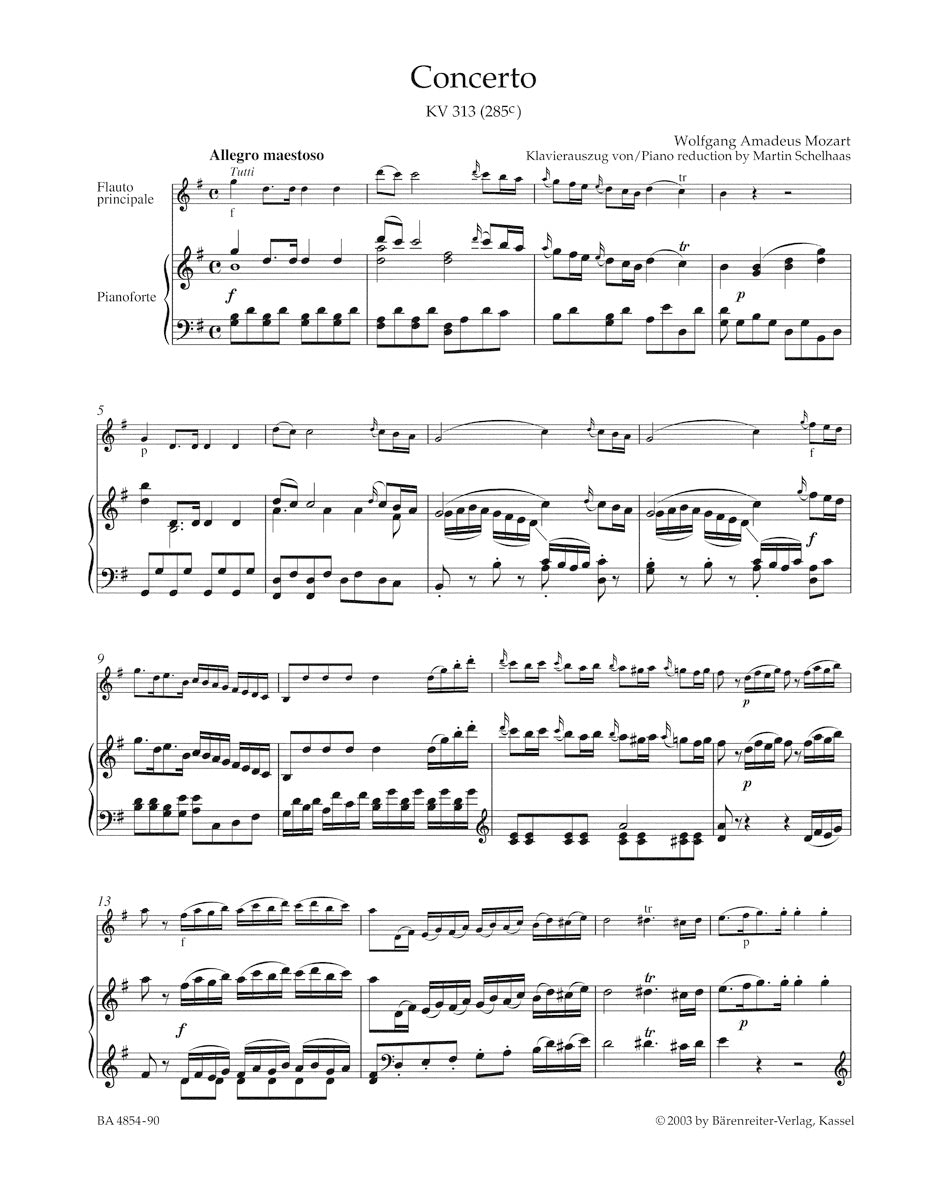 Concerto for Flute and Orchestra in G major K. 313 (285c)