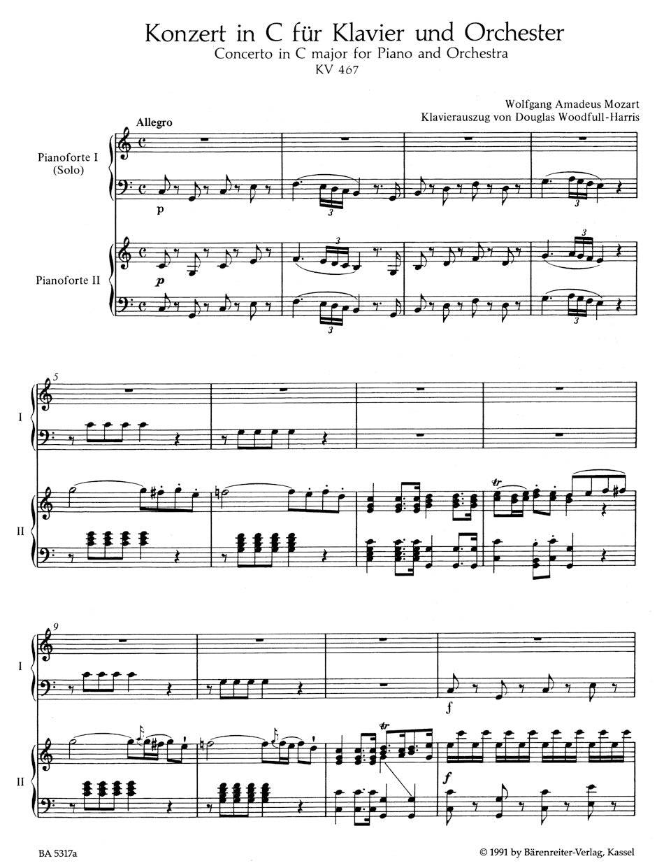 Concerto for Piano and Orchestra no. 21 in C major K. 467