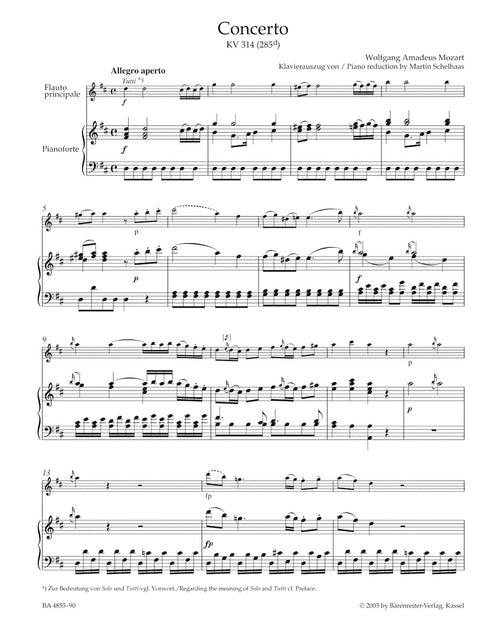Concerto for Flute and Orchestra in D major K. 314 (285d)