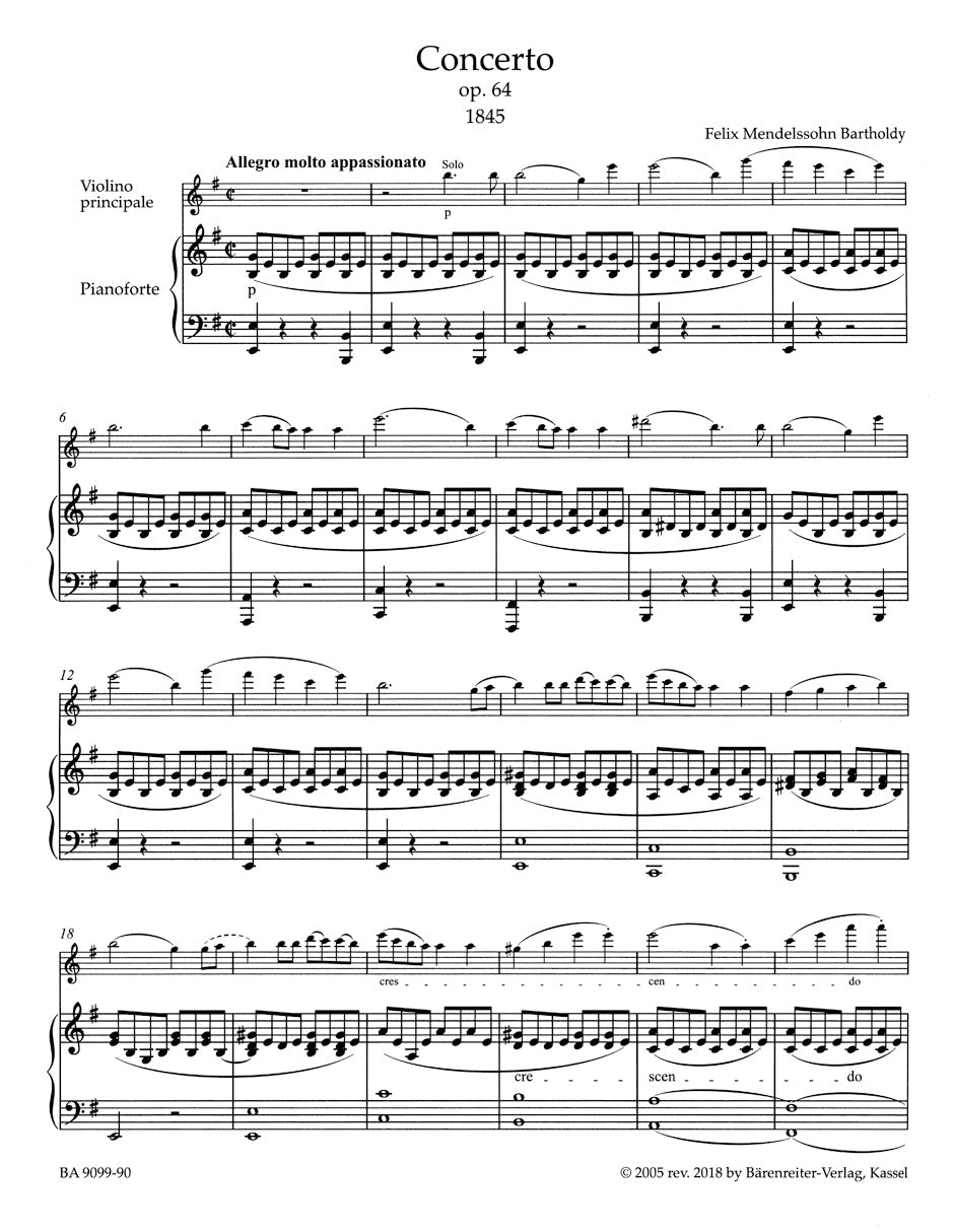 Concerto for Violin and Orchestra in E minor op. 64