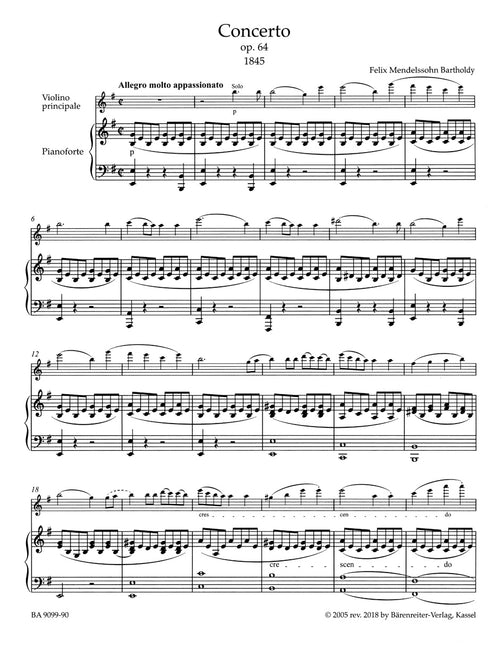 Concerto for Violin and Orchestra in E minor op. 64