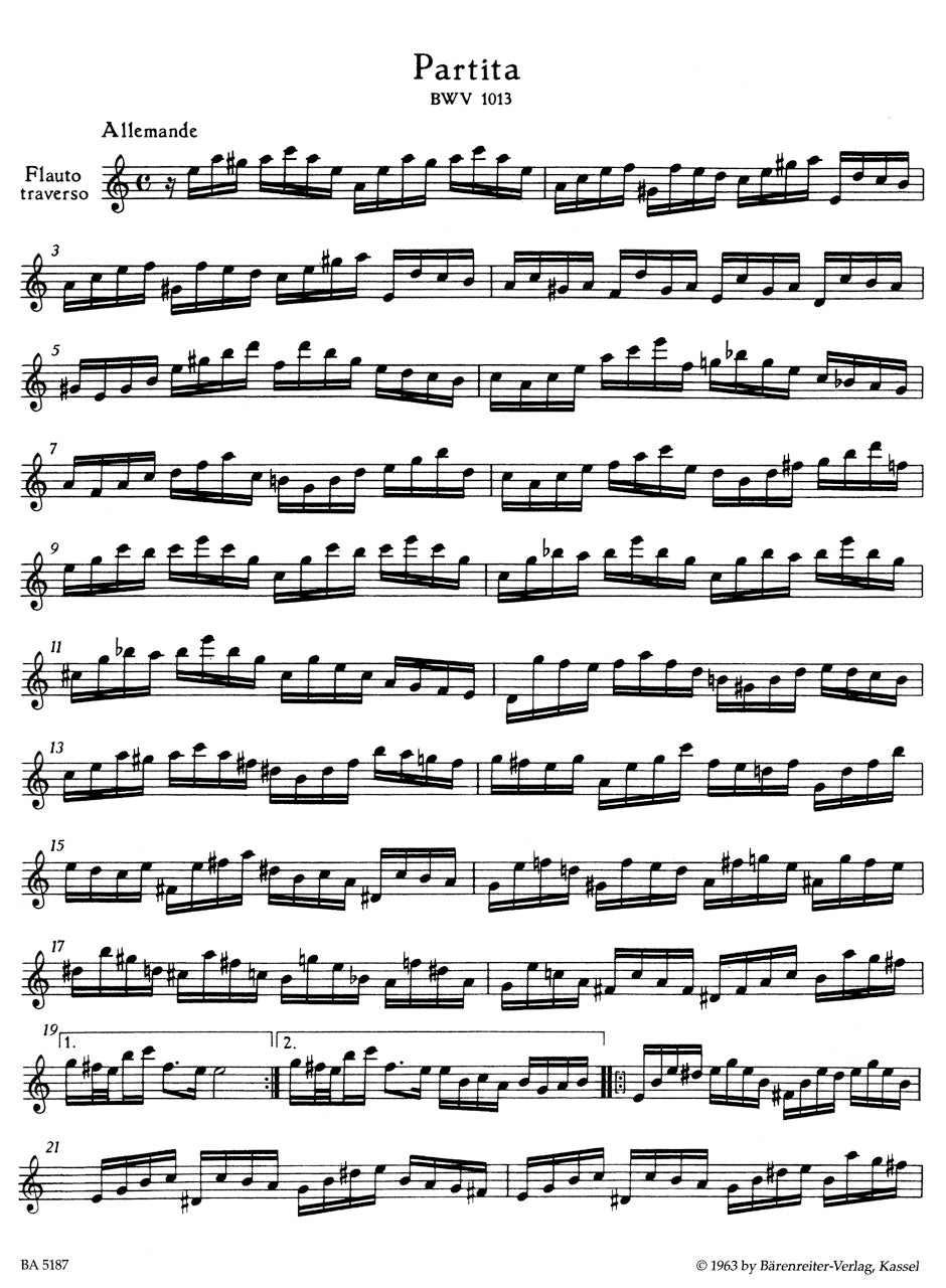 Partita for Solo Flute in A minor BWV 1013