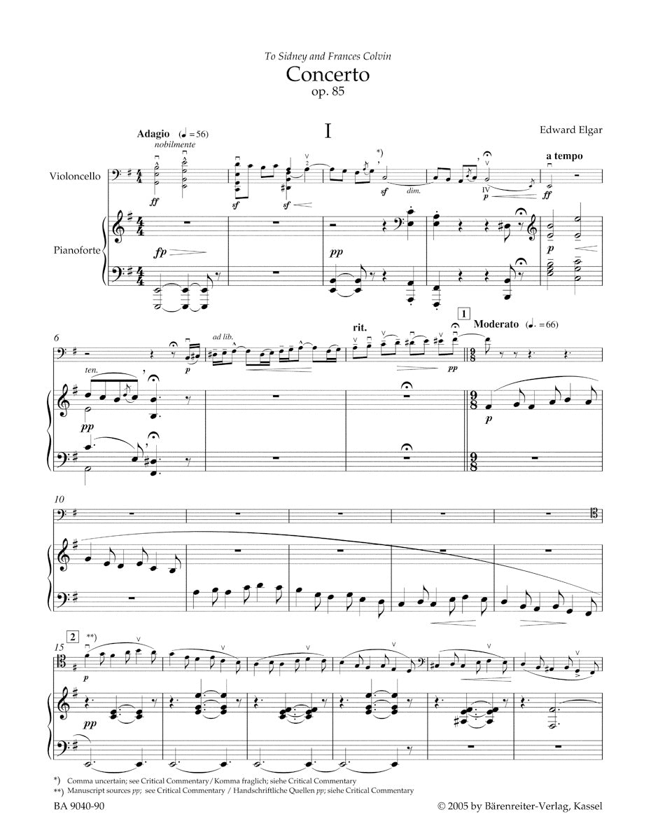 Concerto for Violoncello and Orchestra in E minor op. 85