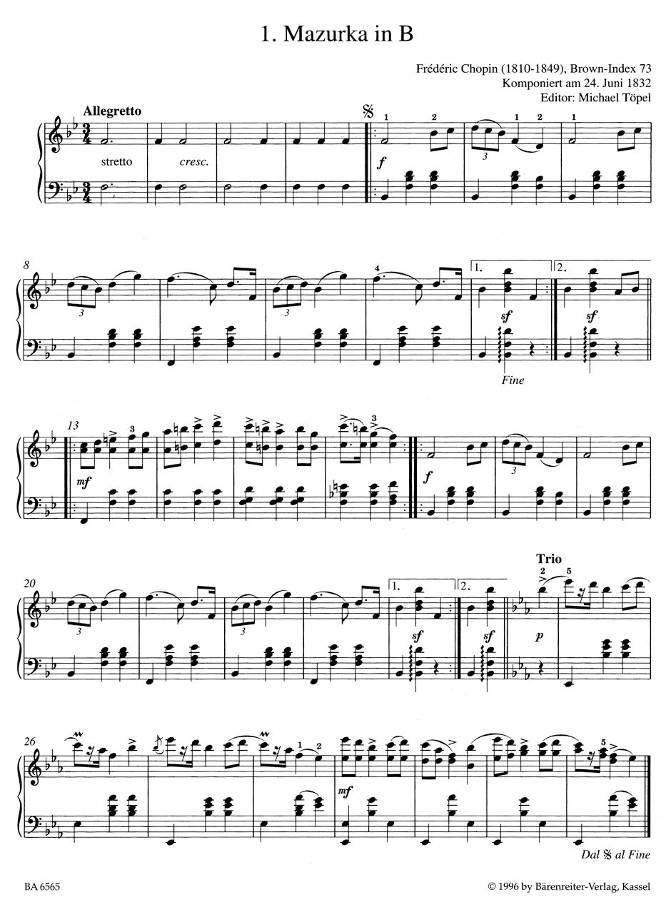 Easy Piano Pieces and Dances Chopin