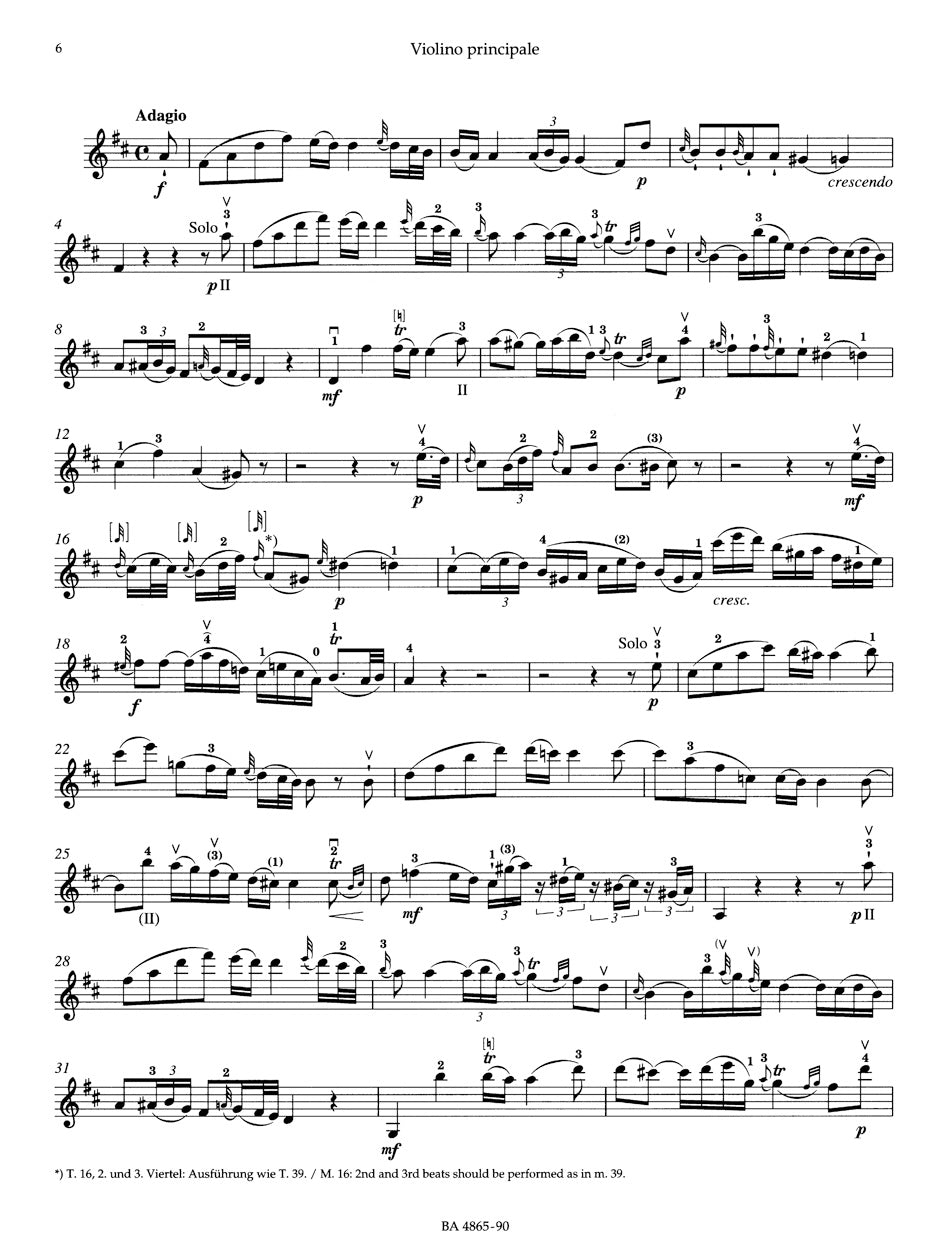 Concerto for Violin and Orchestra no. 3 in G major K. 216