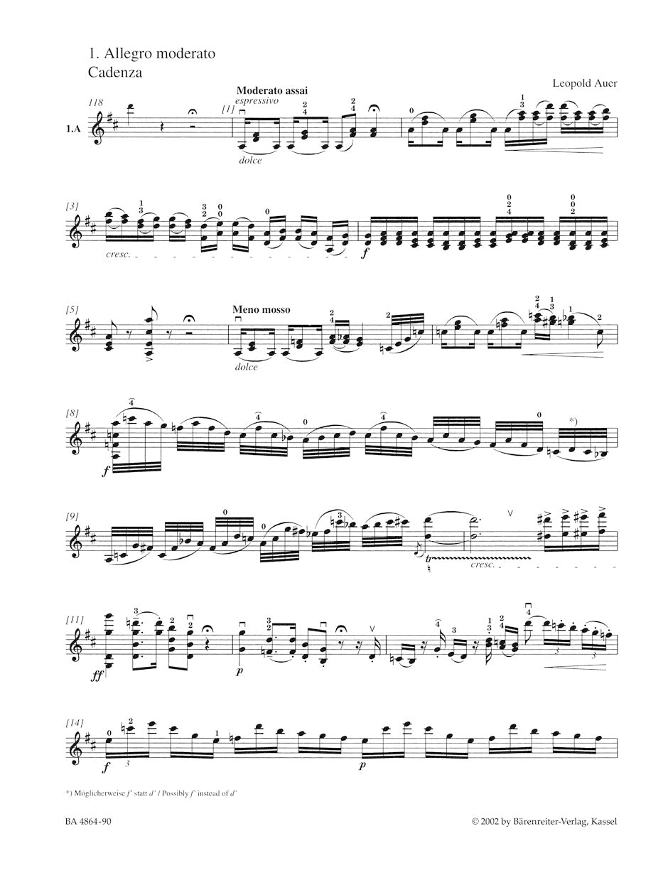 Concerto for Violin and Orchestra no. 2 in D major K. 211