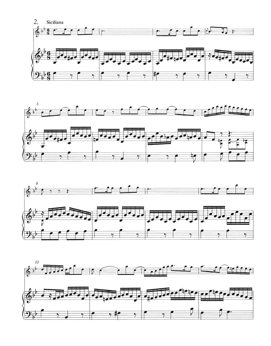 Sonata in C major for Flute and Basso continuo / Sonatas in E-flat major and G minor for Flute and obbligato Harpsichord BWV 1033, 1031, 1020