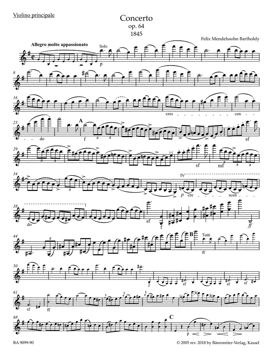 Concerto for Violin and Orchestra in E minor op. 64