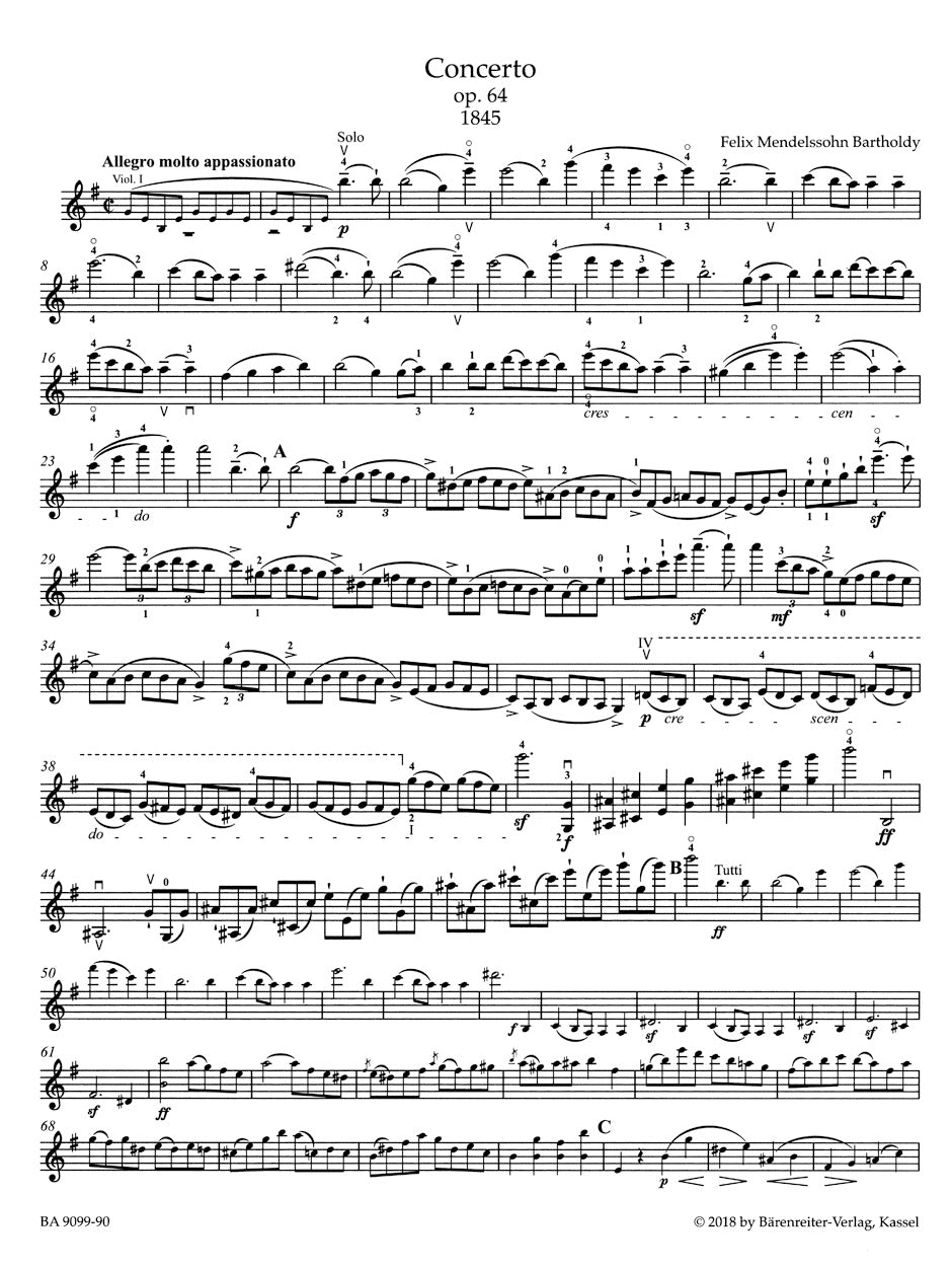 Concerto for Violin and Orchestra in E minor op. 64